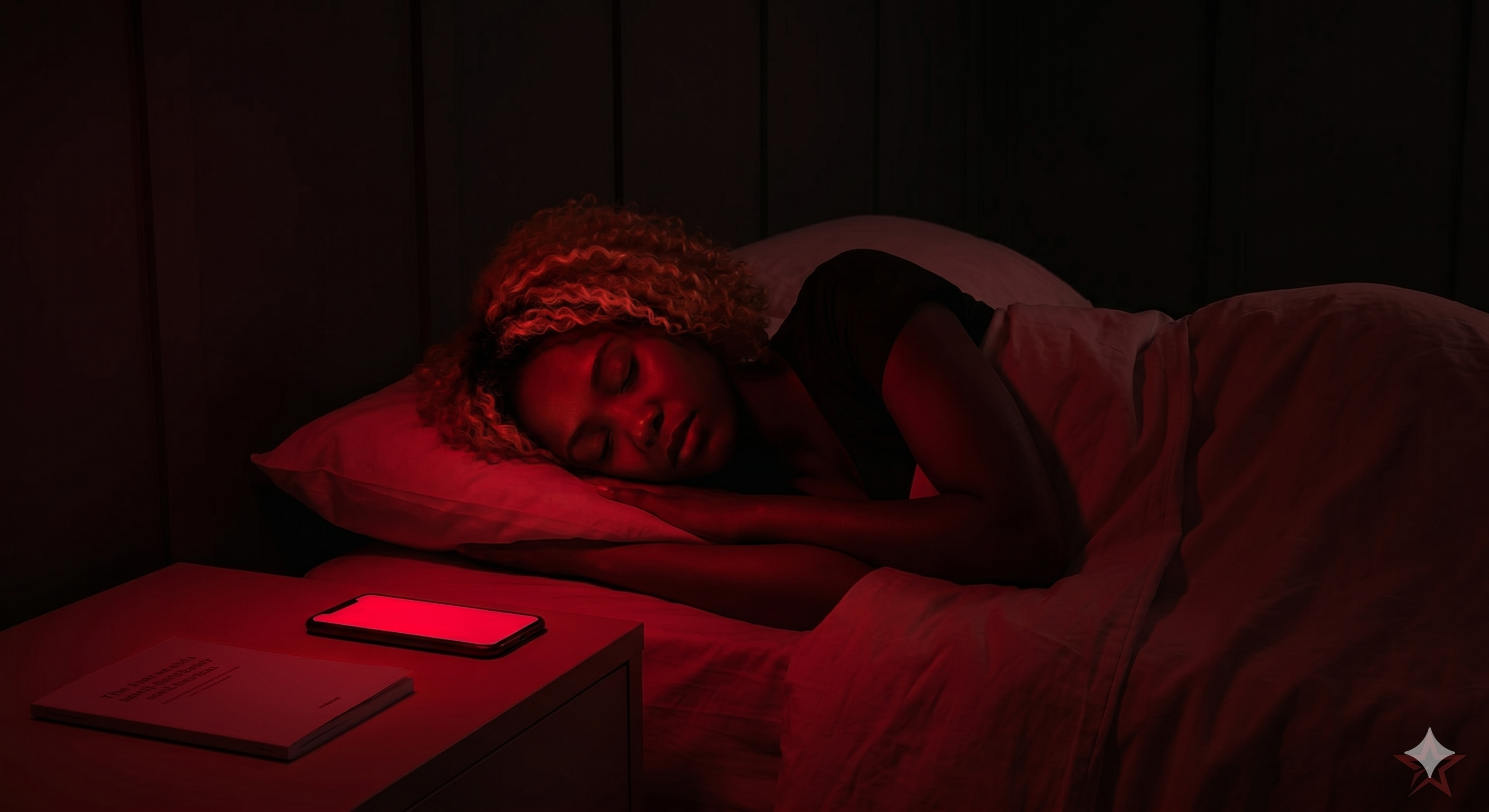 Person sleeping with RedSleep red light